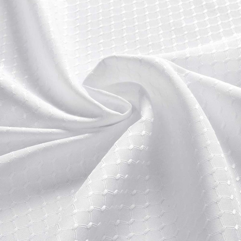 EurCross Extra Long White Waffle Weave Shower Curtain 72 x 96 inch Long Length, Heavy Weighted Luxury Hotel Quality Water Repellent Fabric Shower Curtain for Bathroom Bathtub - Image 3